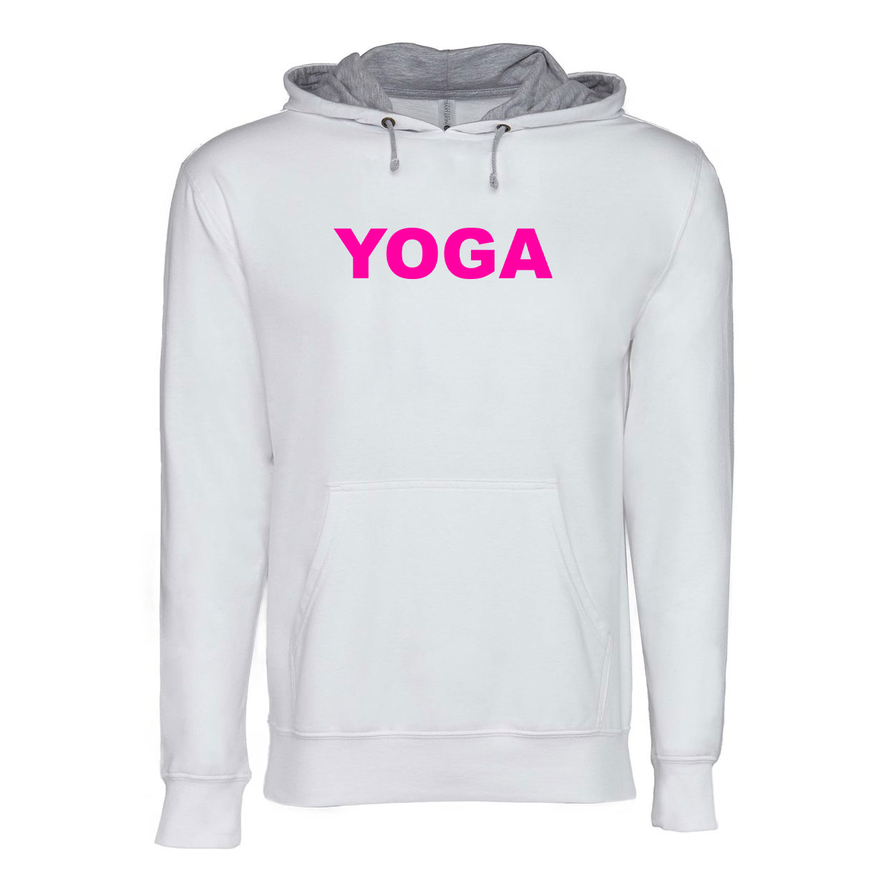 Yoga Brand Logo Classic Lightweight Sweatshirt White/Heather Gray (Pink Logo)