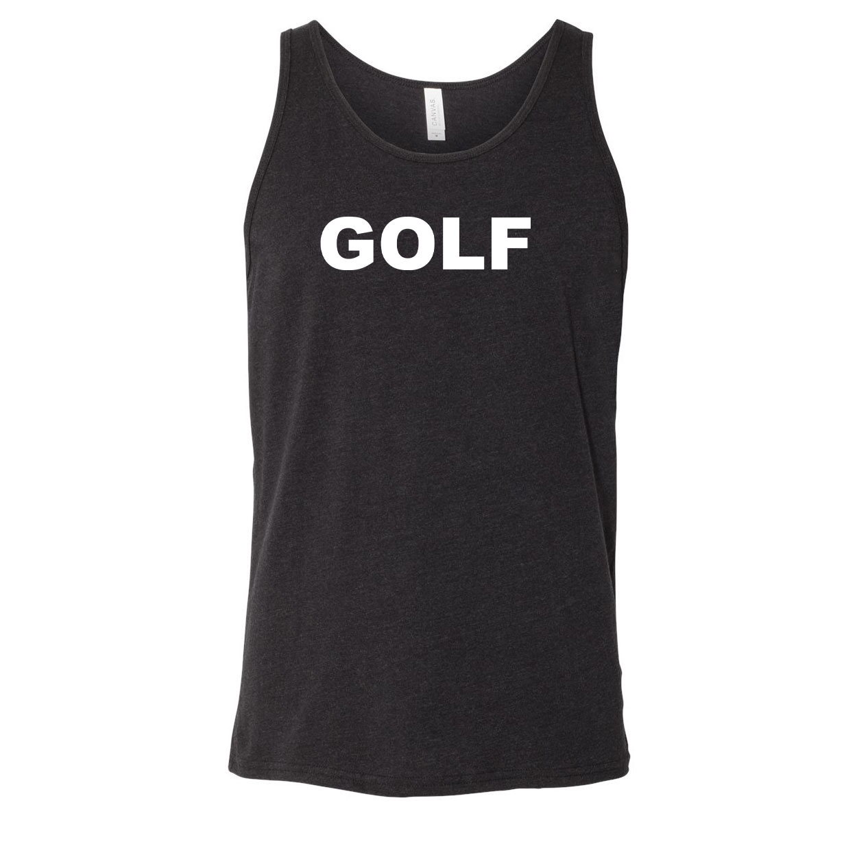 Golf Brand Logo Classic Men's Unisex Tank Top Dark Heather Gray (Black Logo)