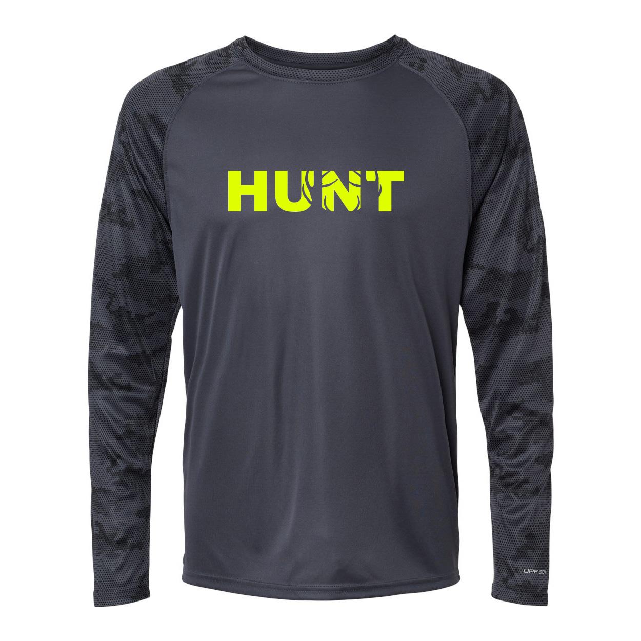 Hunt Rack Logo Classic Camo Long Sleeve T-Shirt Graphite (Hi-Vis Logo)