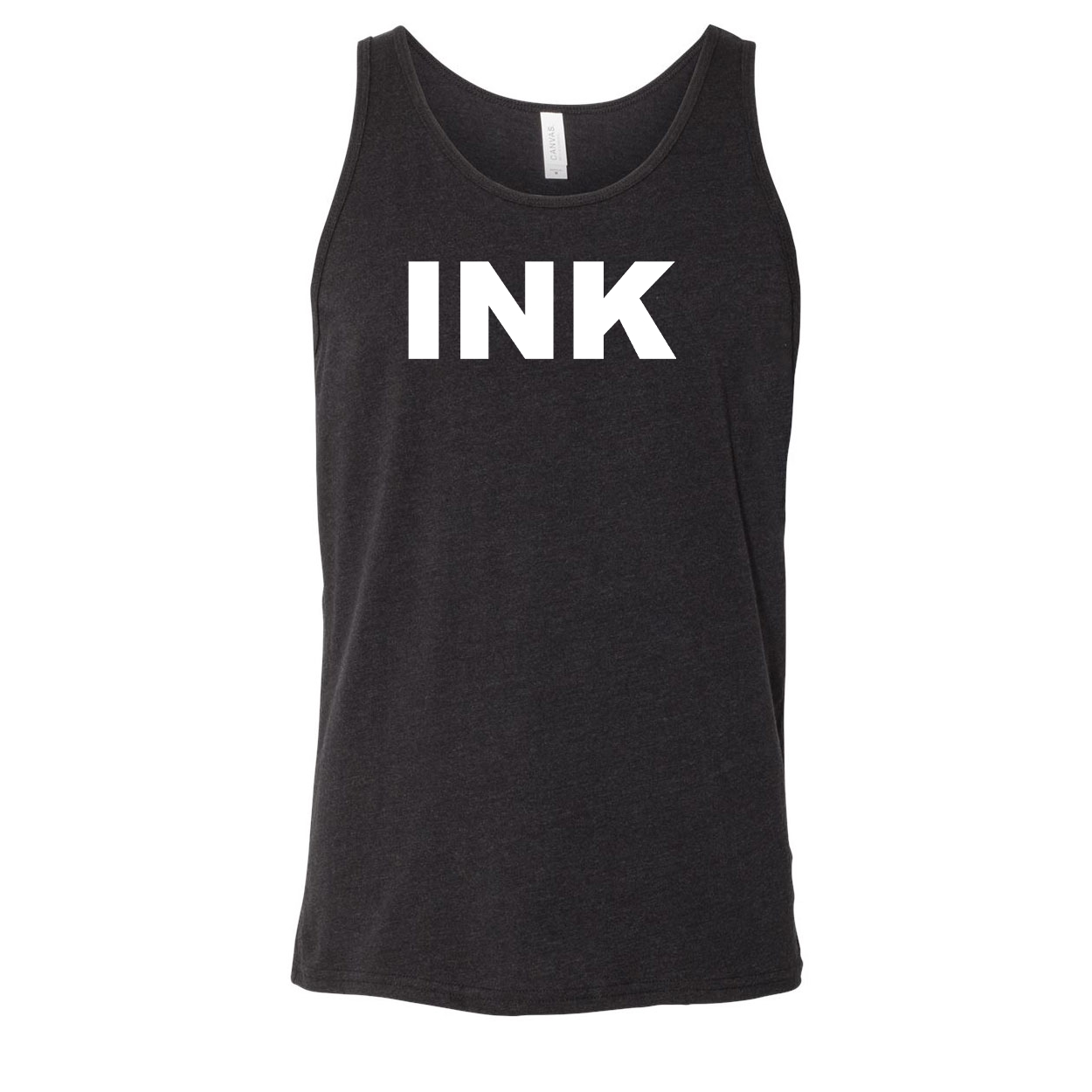 Ink Brand Logo Classic Men's Unisex Tank Top Dark Heather Gray (Black Logo)