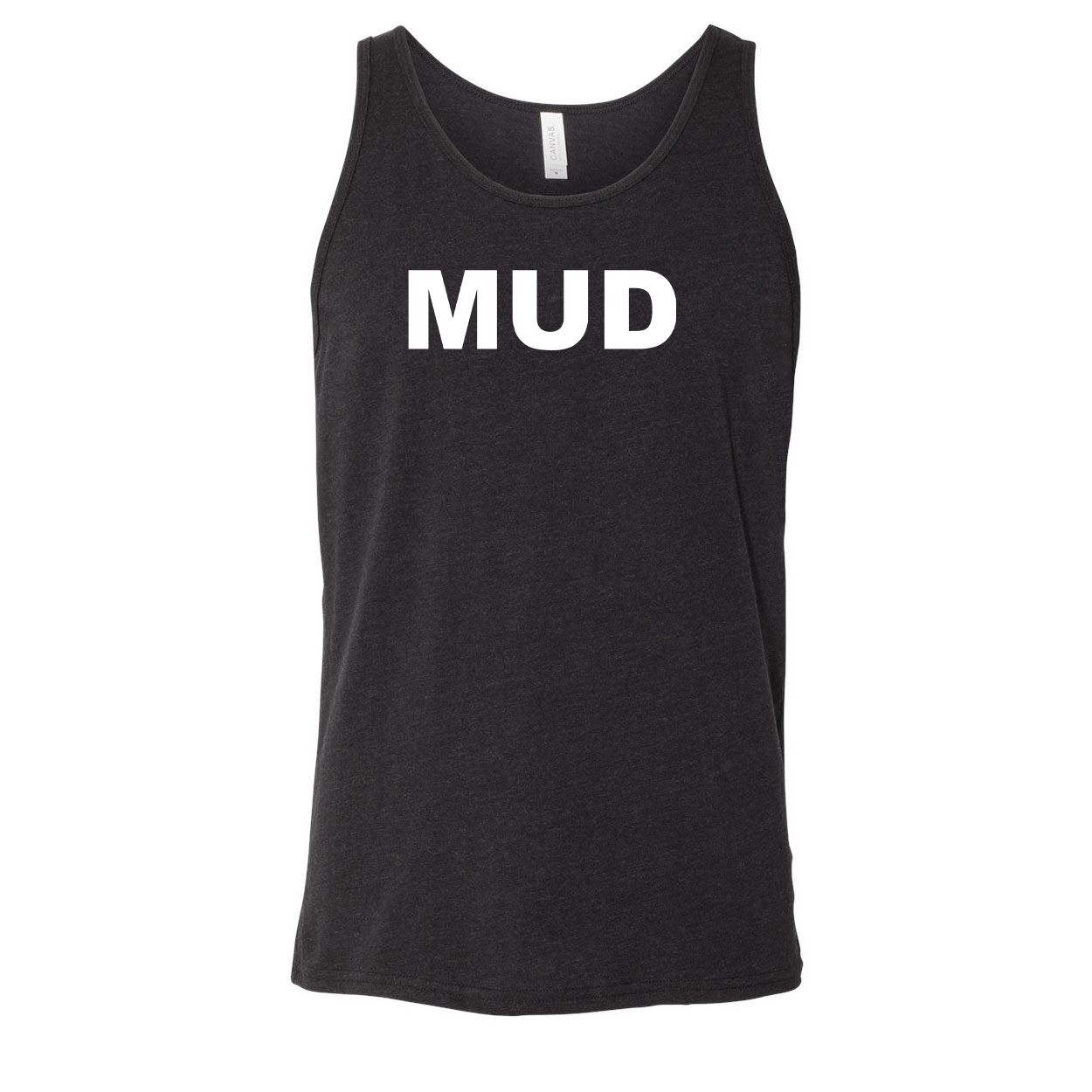 Mud Brand Logo Classic Men's Unisex Tank Top Dark Heather Gray (Black Logo)