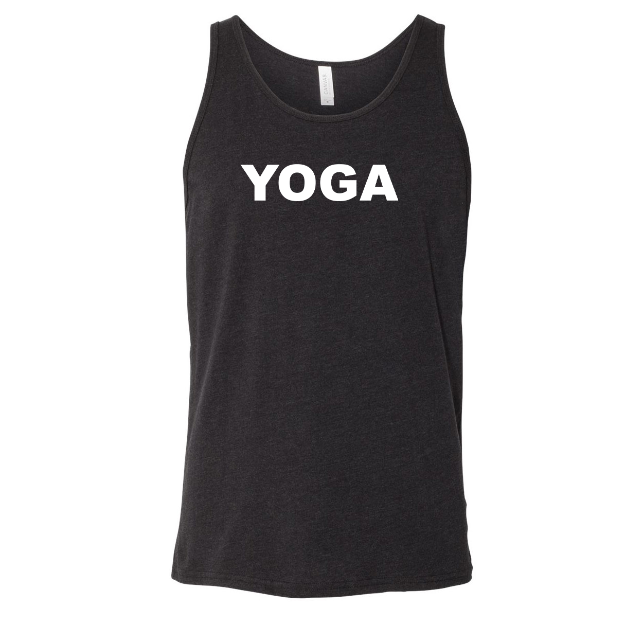 Yoga Brand Logo Classic Men's Unisex Tank Top Dark Heather Gray (Black Logo)