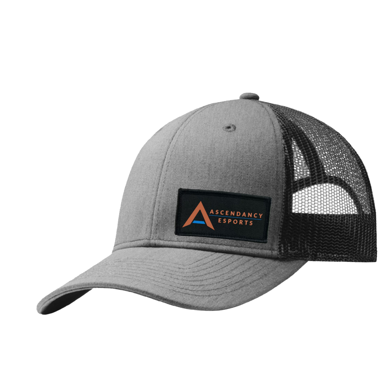 Ascendancy Esports Night Out Woven Patch Snapback Trucker Hat Heather Gray/Black