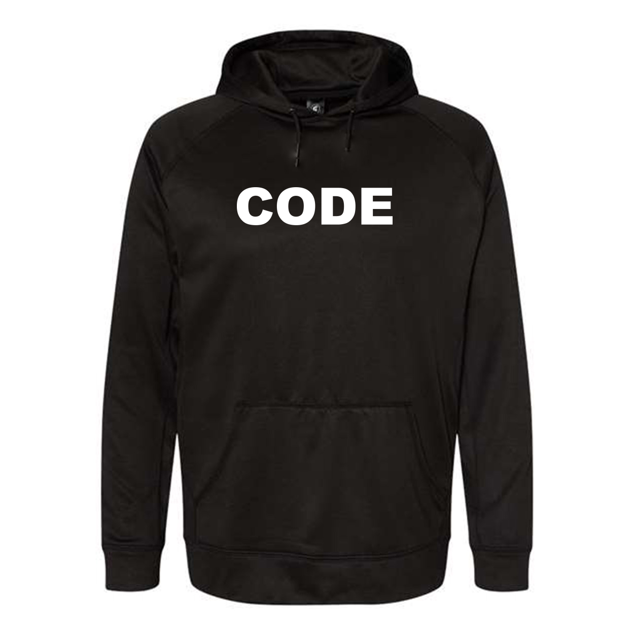 Code Brand Logo Classic Performance Raglan Pullover Sweatshirt Black