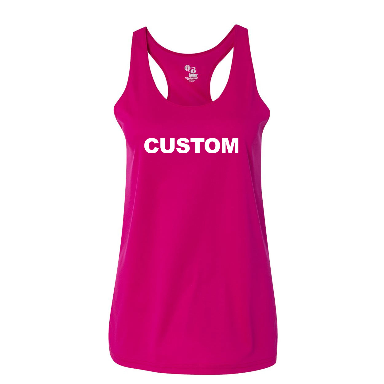 Custom Life Brand Logo Classic Womens Performance Racerback Tank Top Hot Pink 