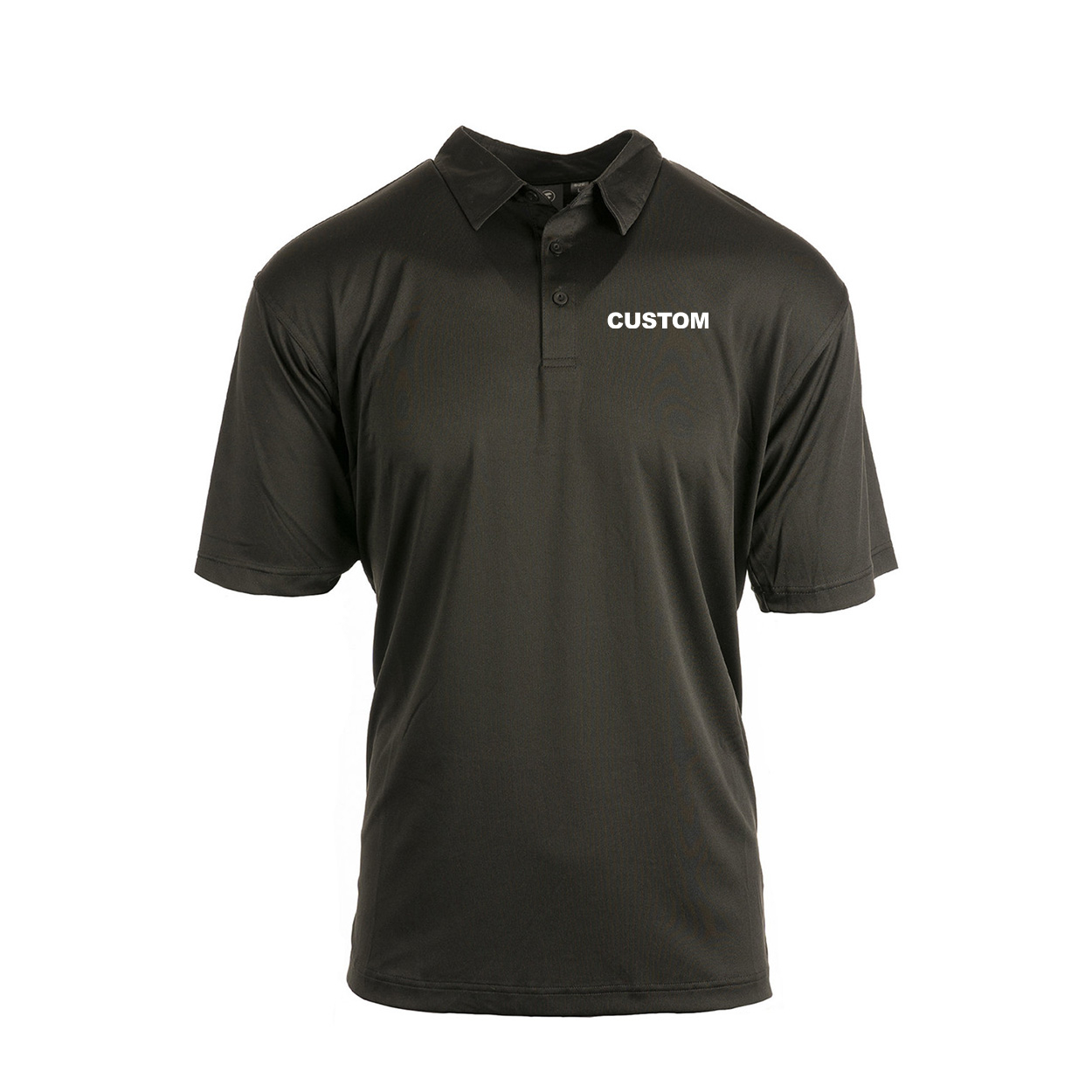 Custom Life Brand Logo Night Out Golf Polo Shirt Black Dotted 