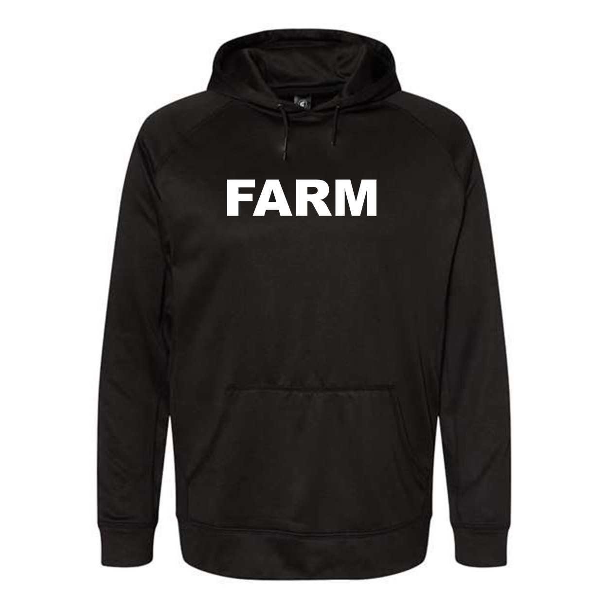 Farm Brand Logo Classic Performance Raglan Pullover Sweatshirt Black