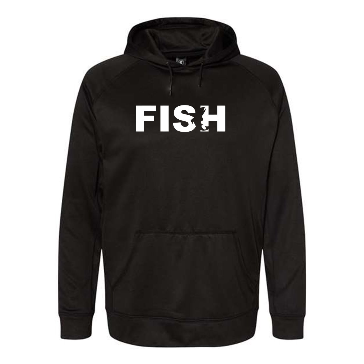 Fish Catch Logo Classic Performance Raglan Pullover Sweatshirt Black