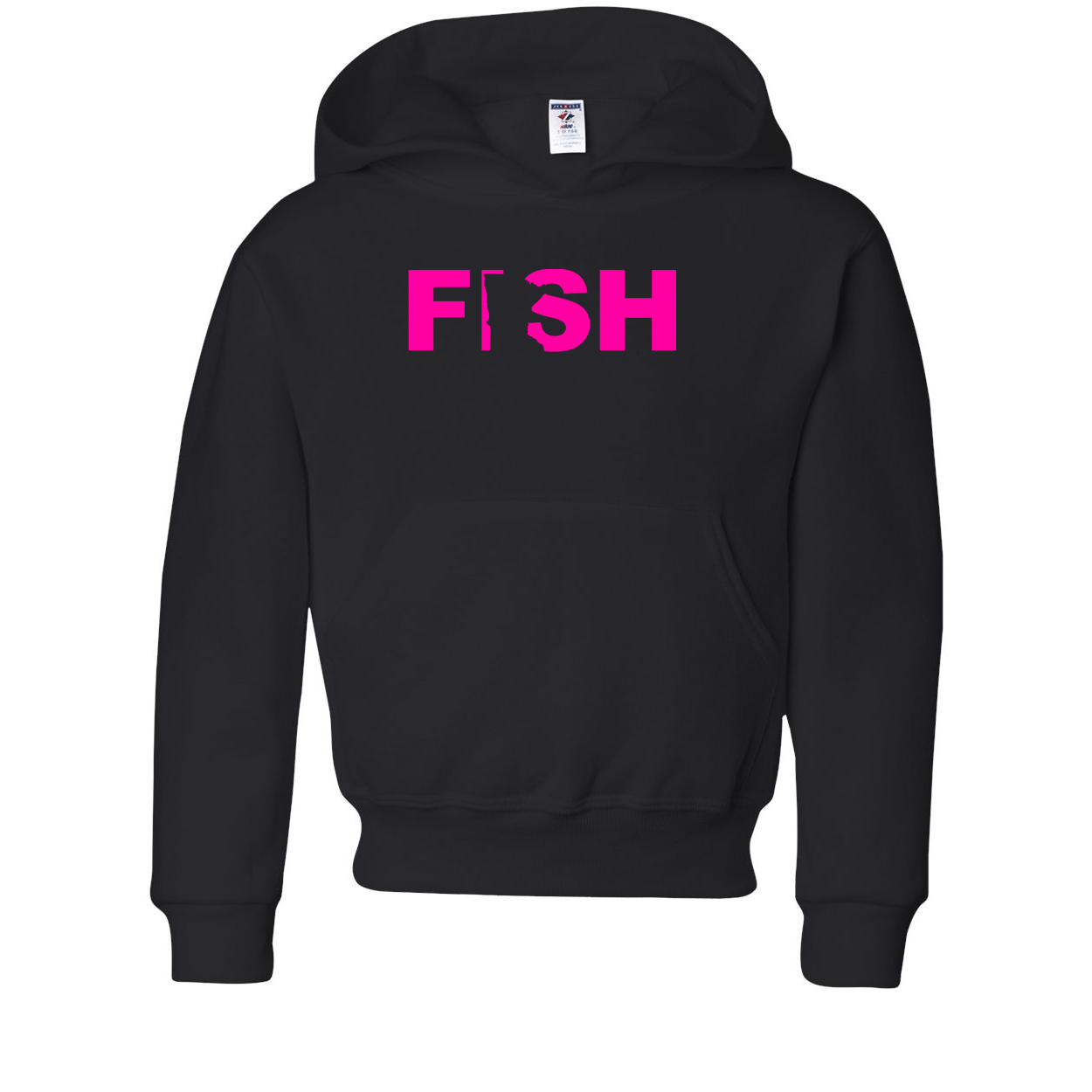 Fish Minnesota Classic Youth Sweatshirt Black (Pink Logo)