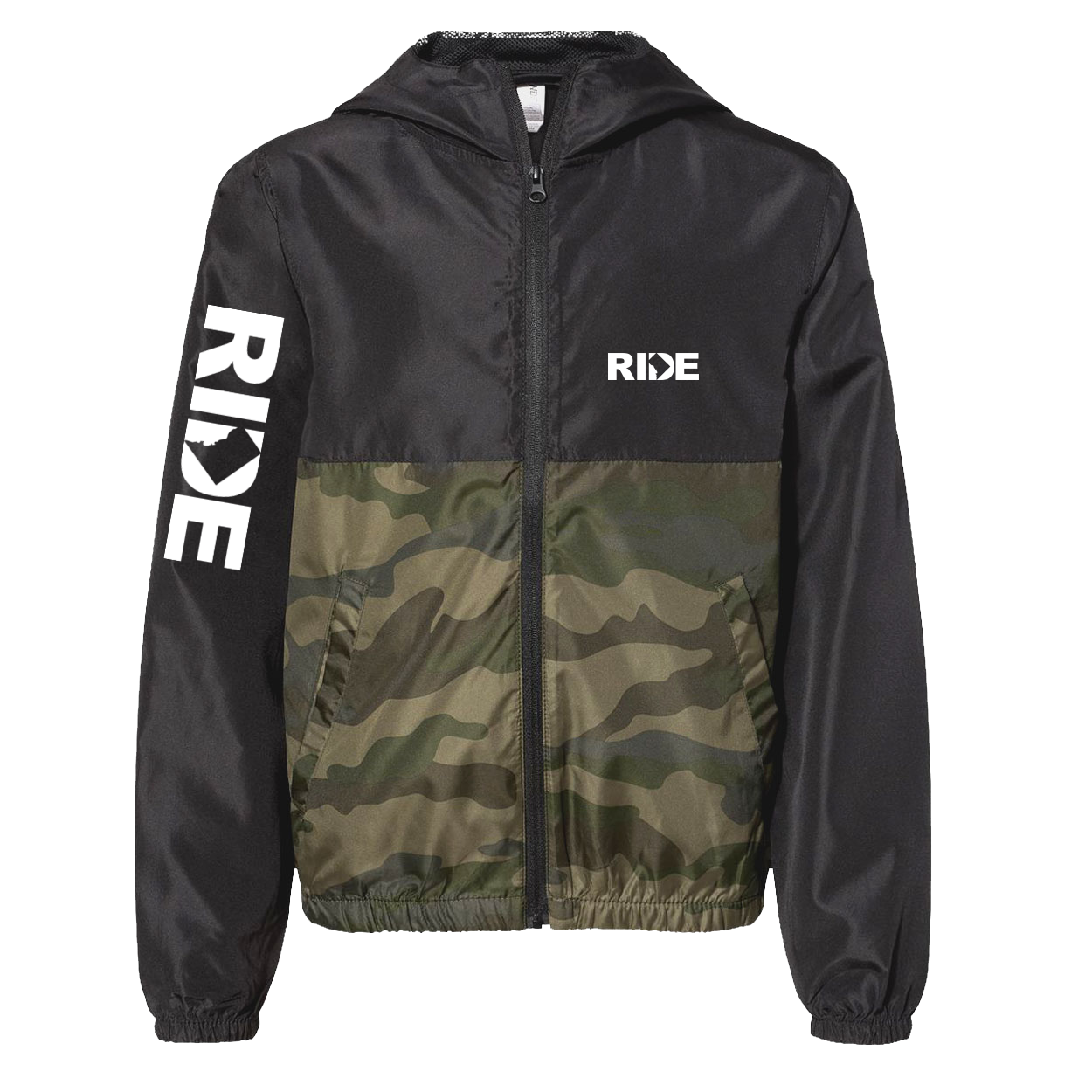 Ride District of Columbia Classic Youth Lightweight Windbreaker Black/Forest Camo 