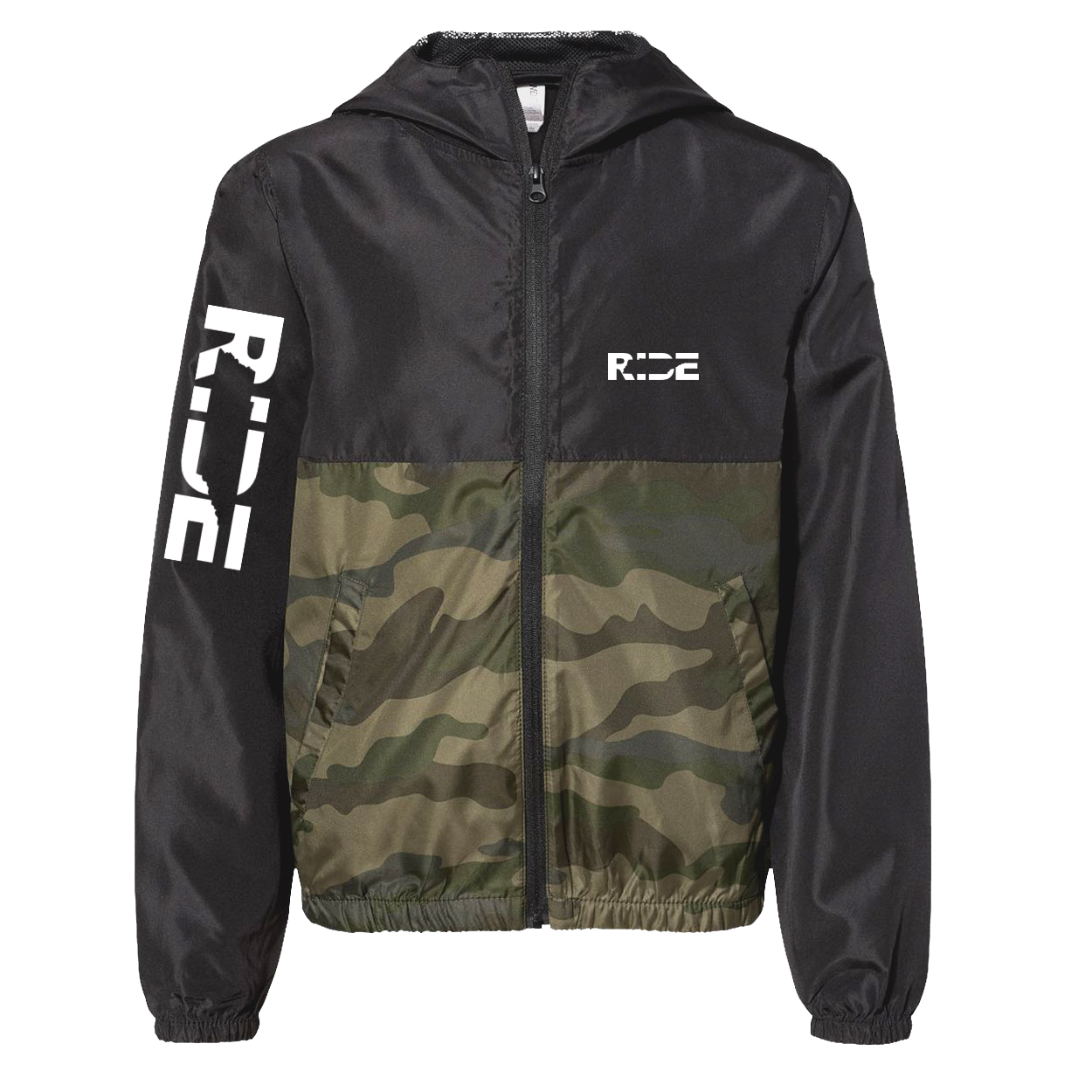 Ride Tennessee Classic Youth Lightweight Windbreaker Black/Forest Camo 