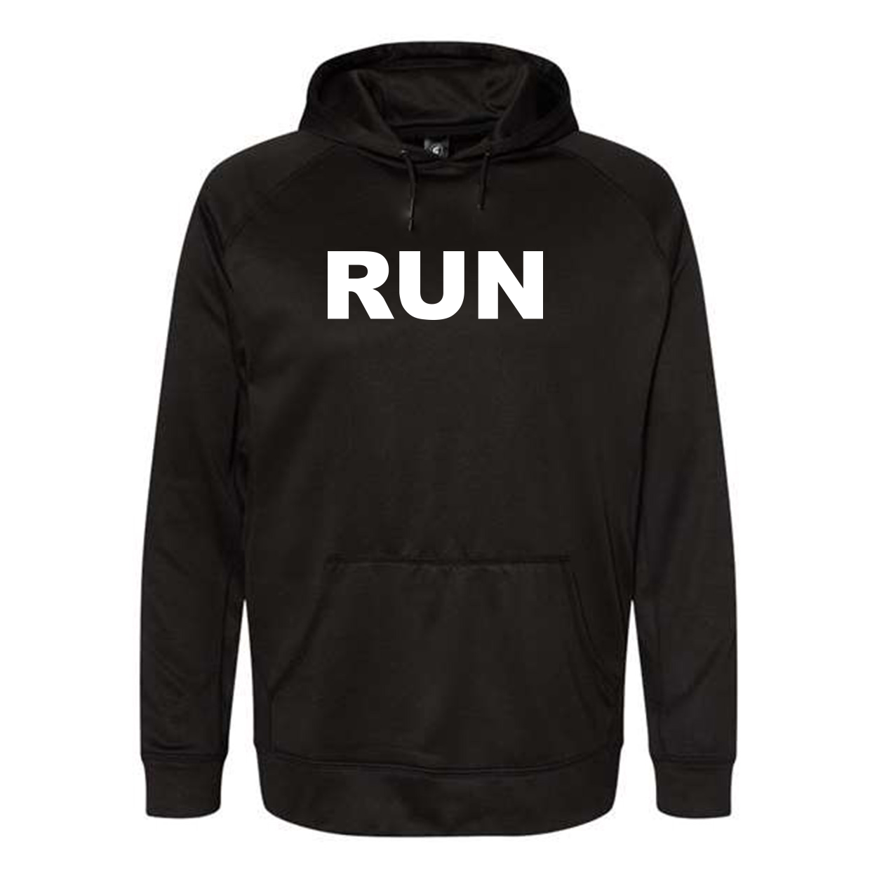 Run Brand Logo Classic Performance Raglan Pullover Sweatshirt Black
