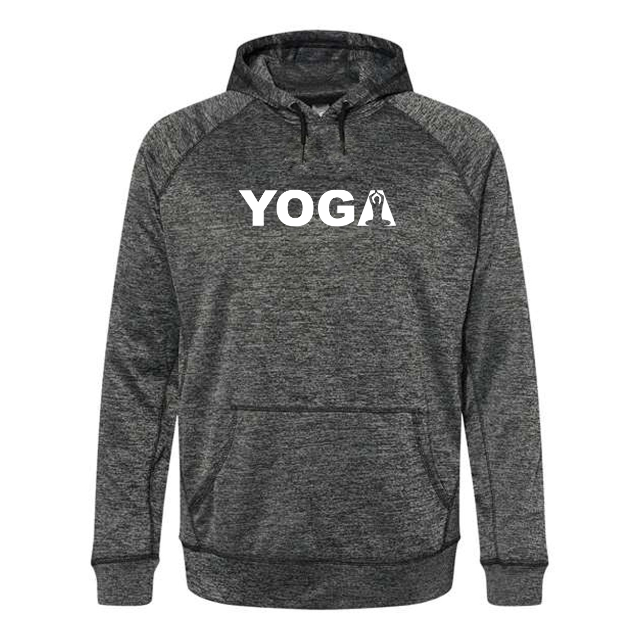 Yoga Meditation Logo Classic Performance Raglan Pullover Sweatshirt Heather Charcoal