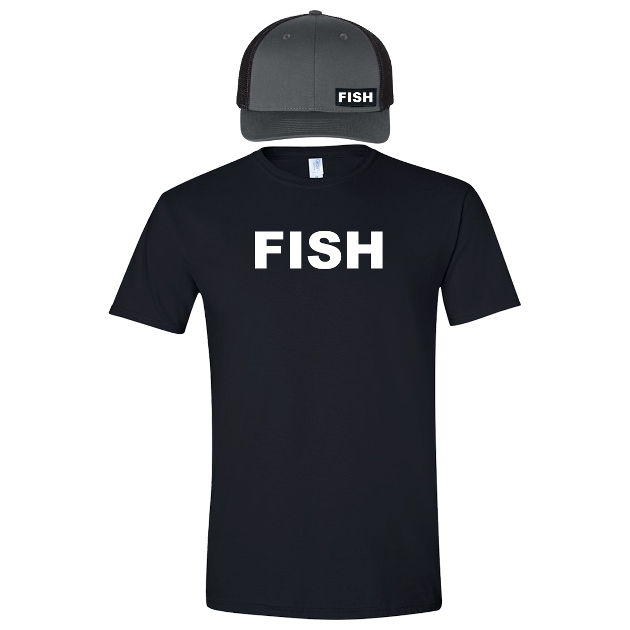 Fish Brand Logo Classic Hat Tee Combo (Black/Charcoal)