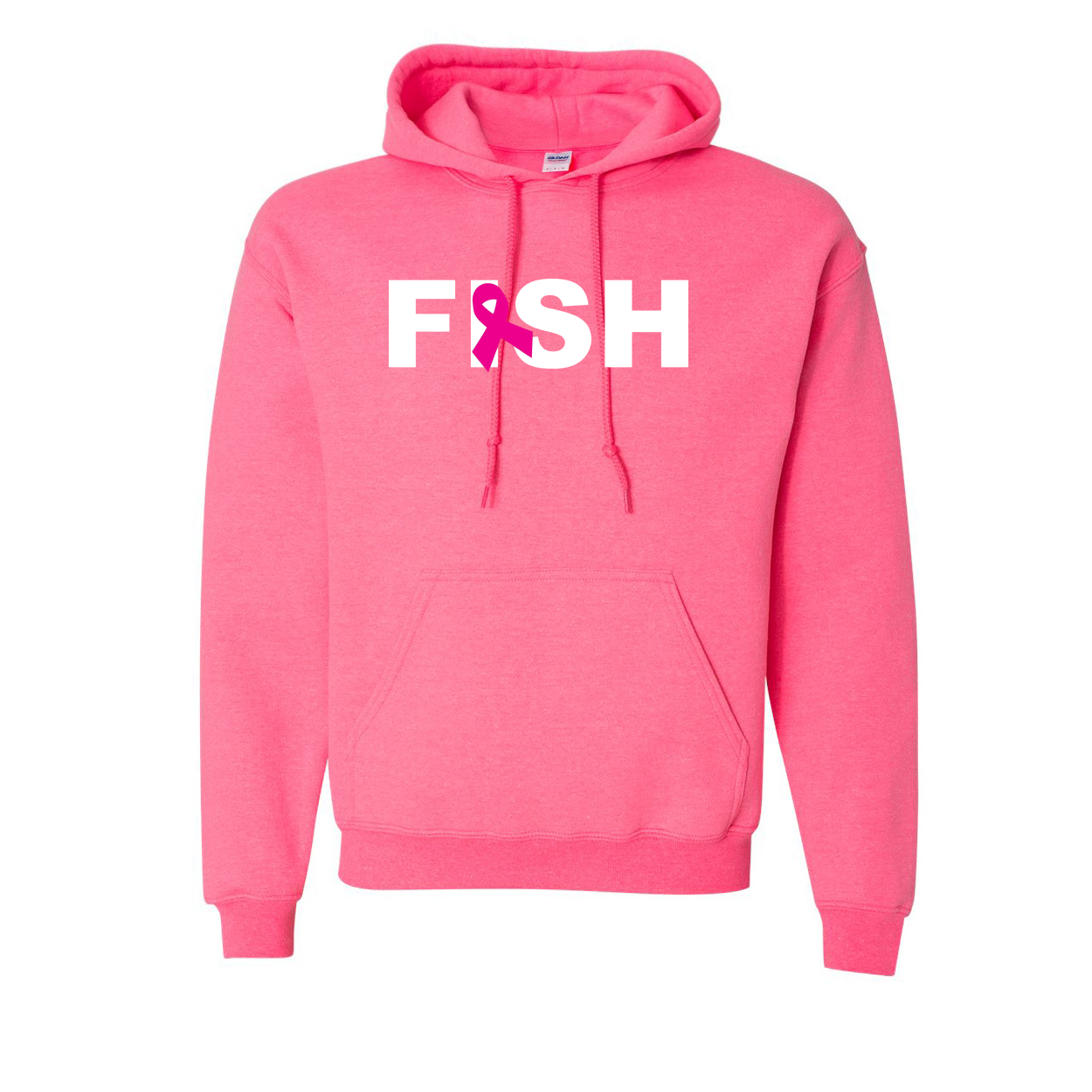 Fish Ribbon Logo Classic Sweatshirt Safety Pink