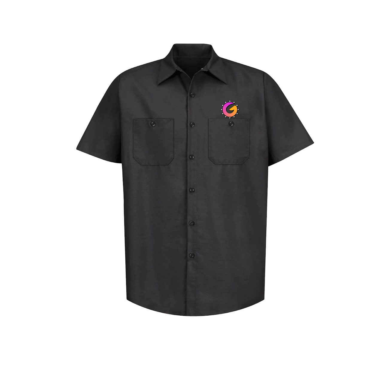 Golden Hour Esports Night Out Woven Patch Industrial Short Sleeve Black