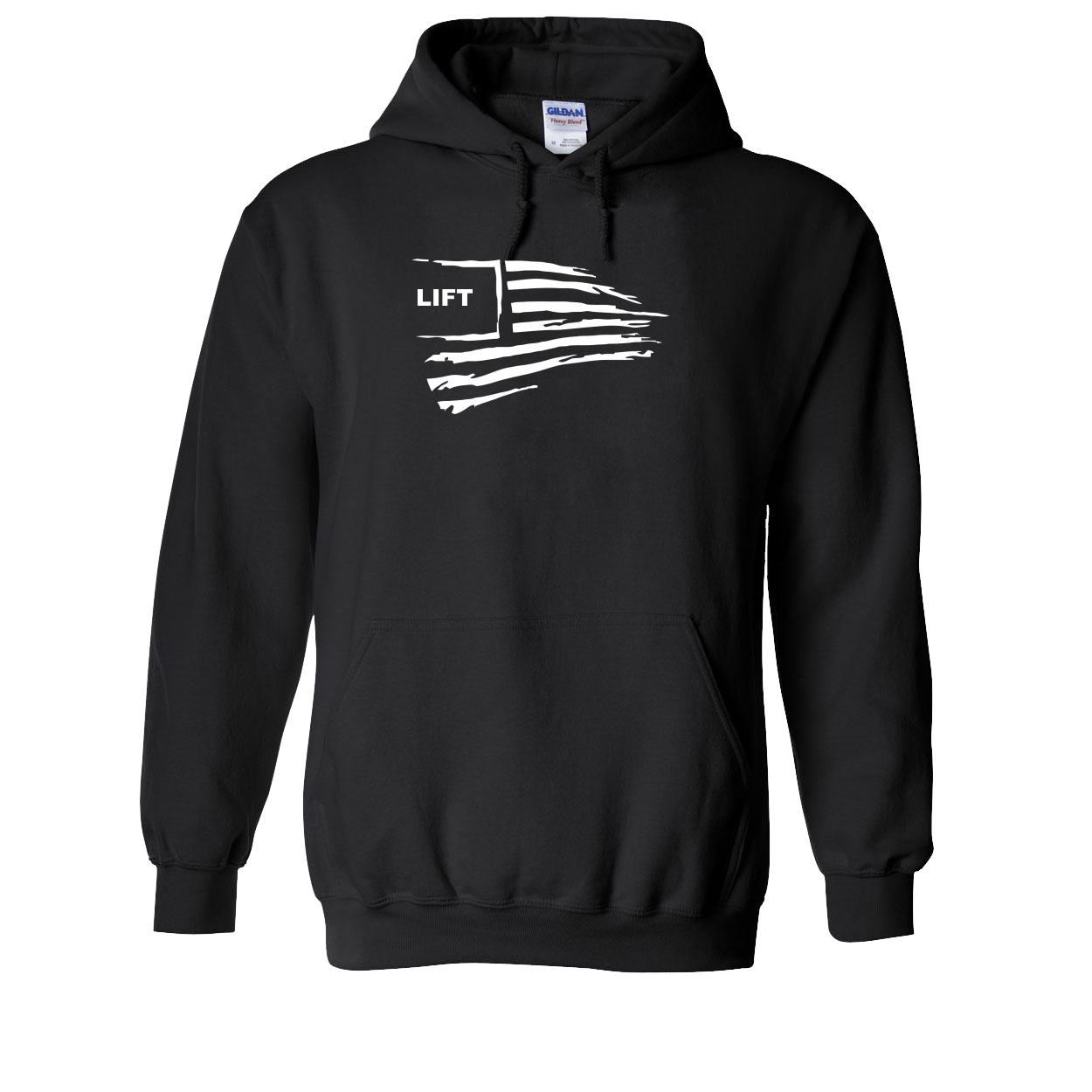 Lift Brand Logo Classic USA Flag Sweatshirt Black
