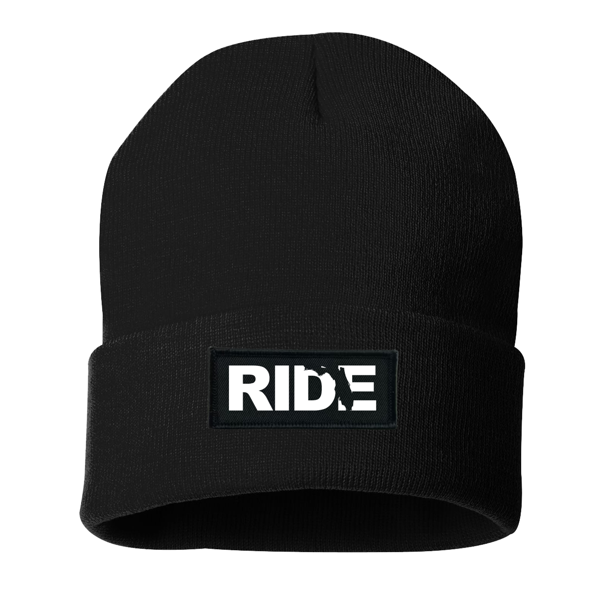 Ride Florida Night Out Woven Patch Roll Up Skully Beanie Black