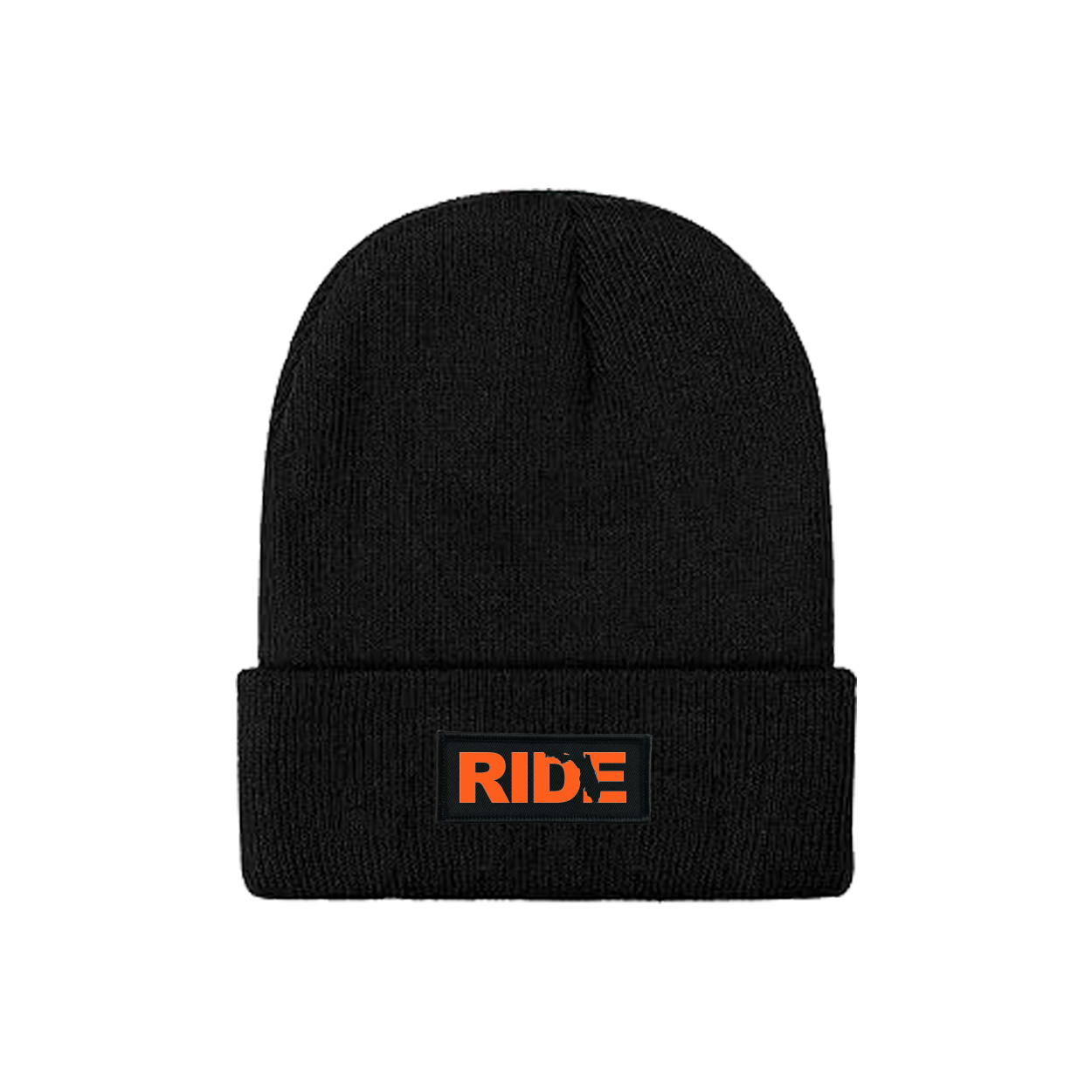 Ride Florida Night Out Woven Patch Skully Youth Beanie Black (Orange Logo)