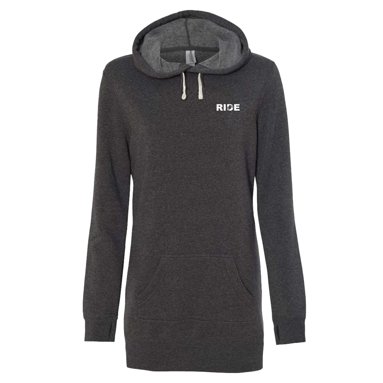 Ride Moto Logo Night Out Womens Pullover Hooded Sweatshirt Dress Carbon