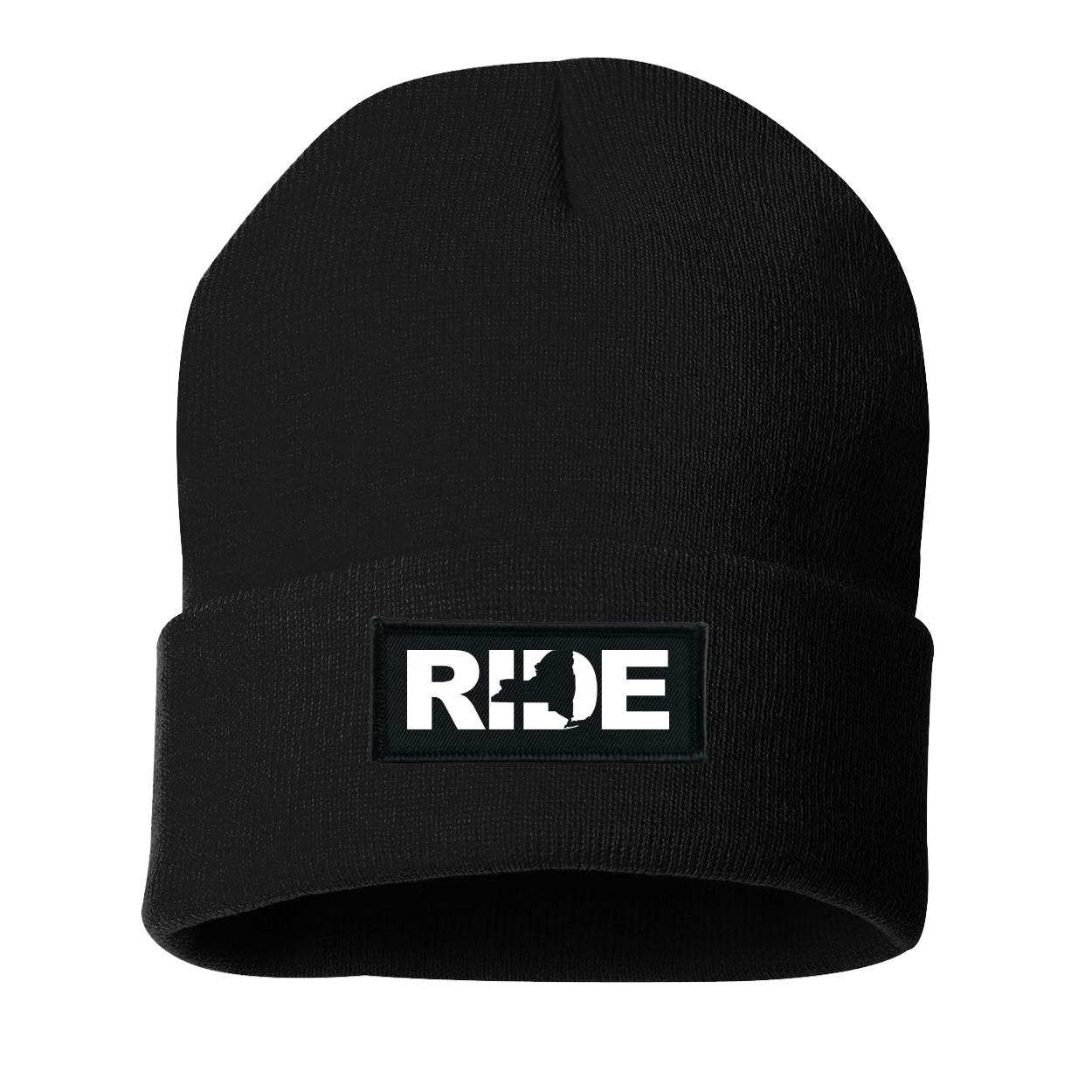 Ride New York Night Out Woven Patch Roll Up Skully Beanie Black