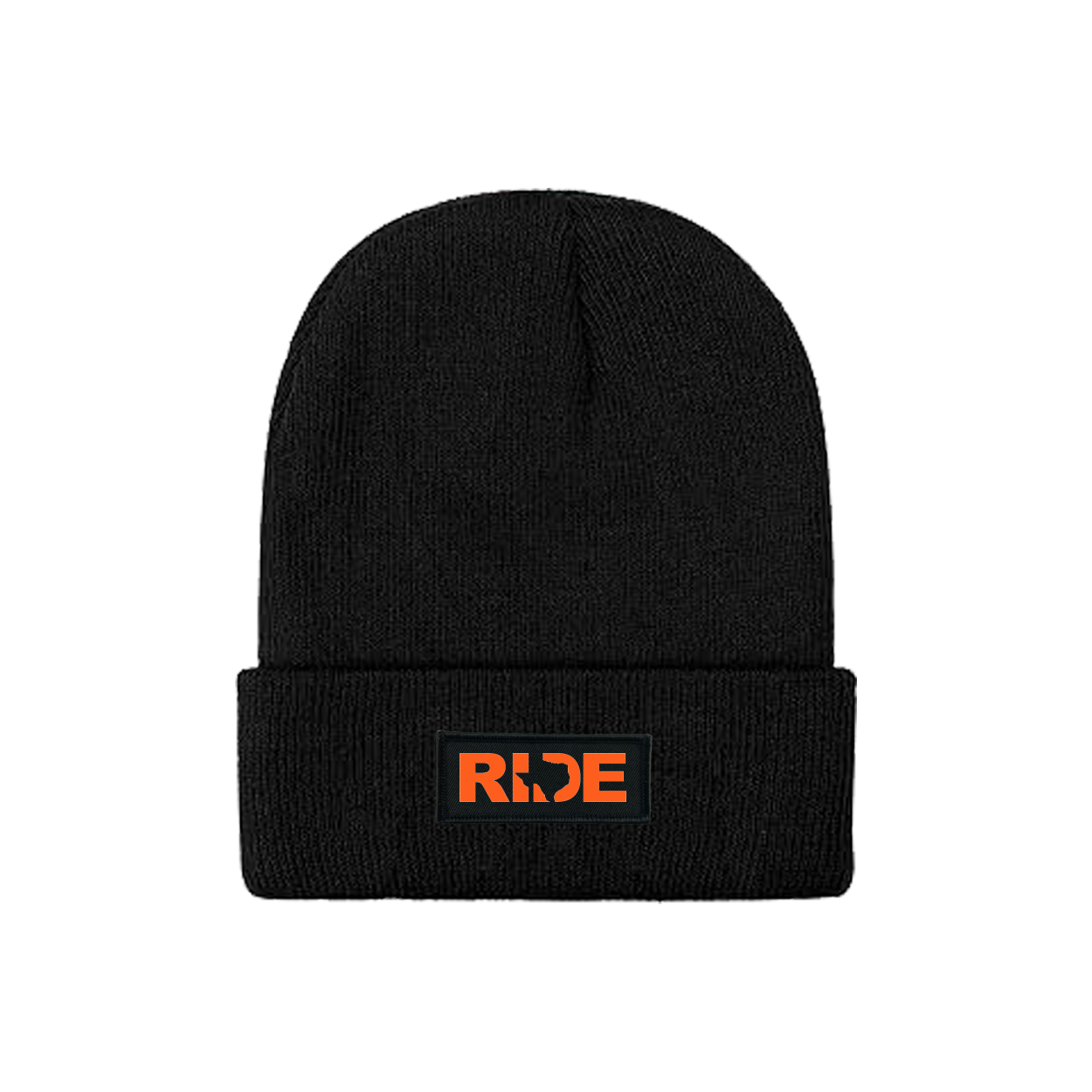 Ride Texas Night Out Woven Patch Skully Youth Beanie Black (Orange Logo)