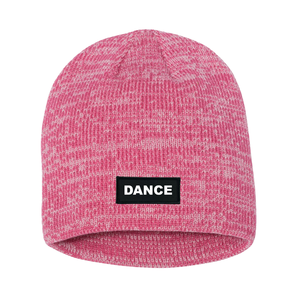 Dance Brand Logo Night Out Woven Patch Skully Marled Knit Beanie Pink/Dark Pink