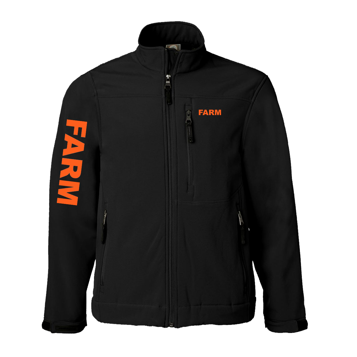 Farm Brand Logo Classic Soft Shell Weatherproof Jacket (Orange Logo)