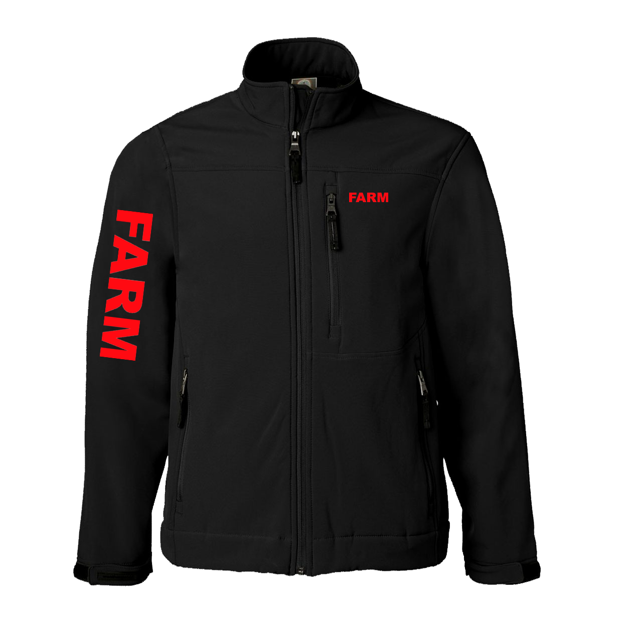 Farm Brand Logo Classic Soft Shell Weatherproof Jacket (Red Logo)
