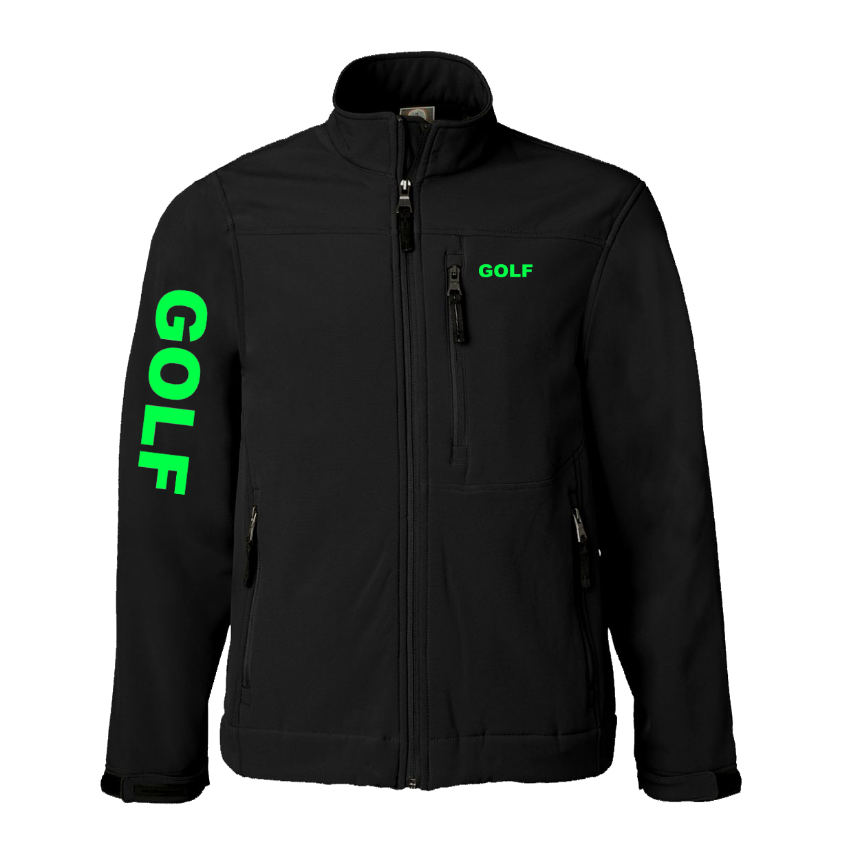 Golf Brand Logo Classic Soft Shell Weatherproof Jacket (Green Logo)