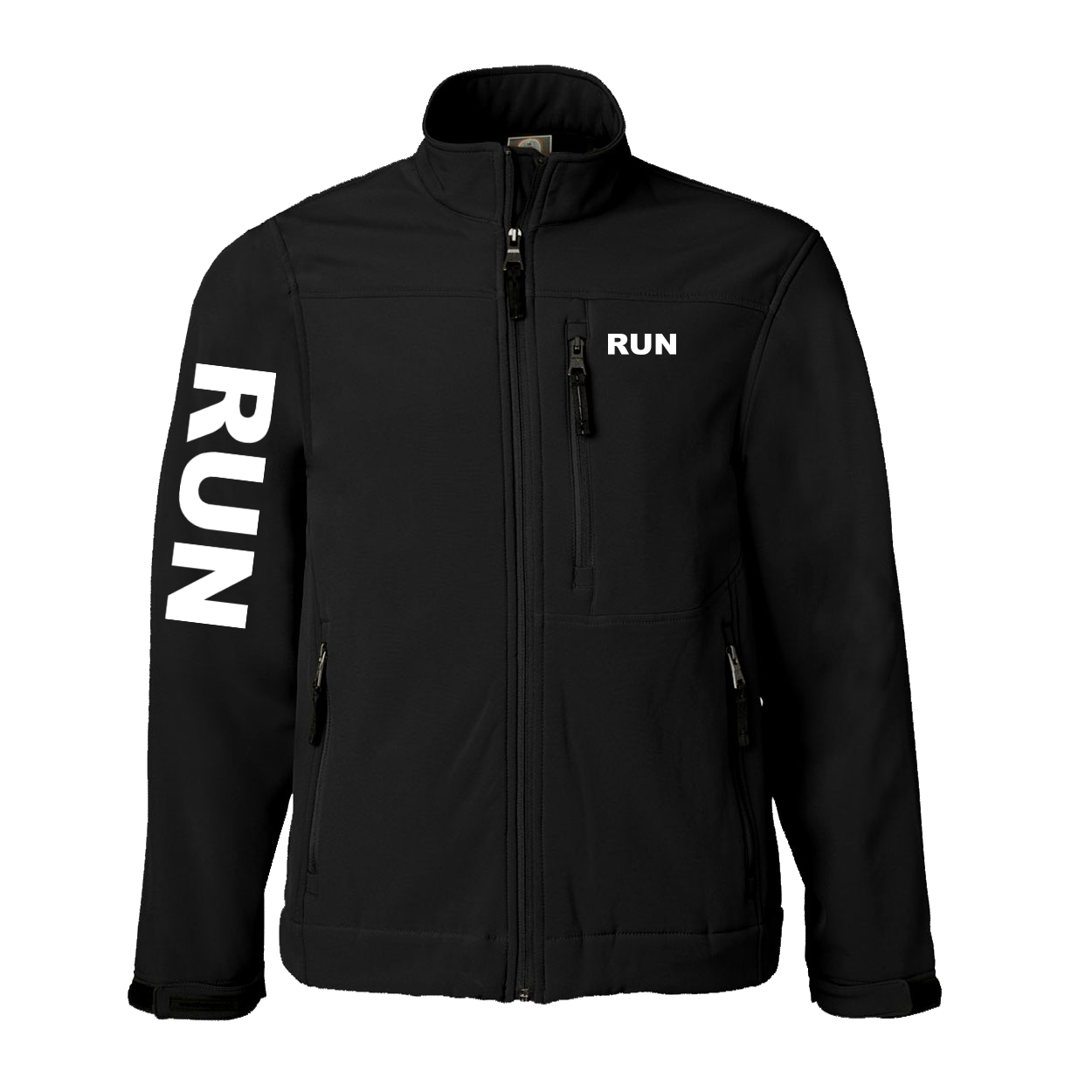 Run Brand Logo Classic Soft Shell Weatherproof Jacket