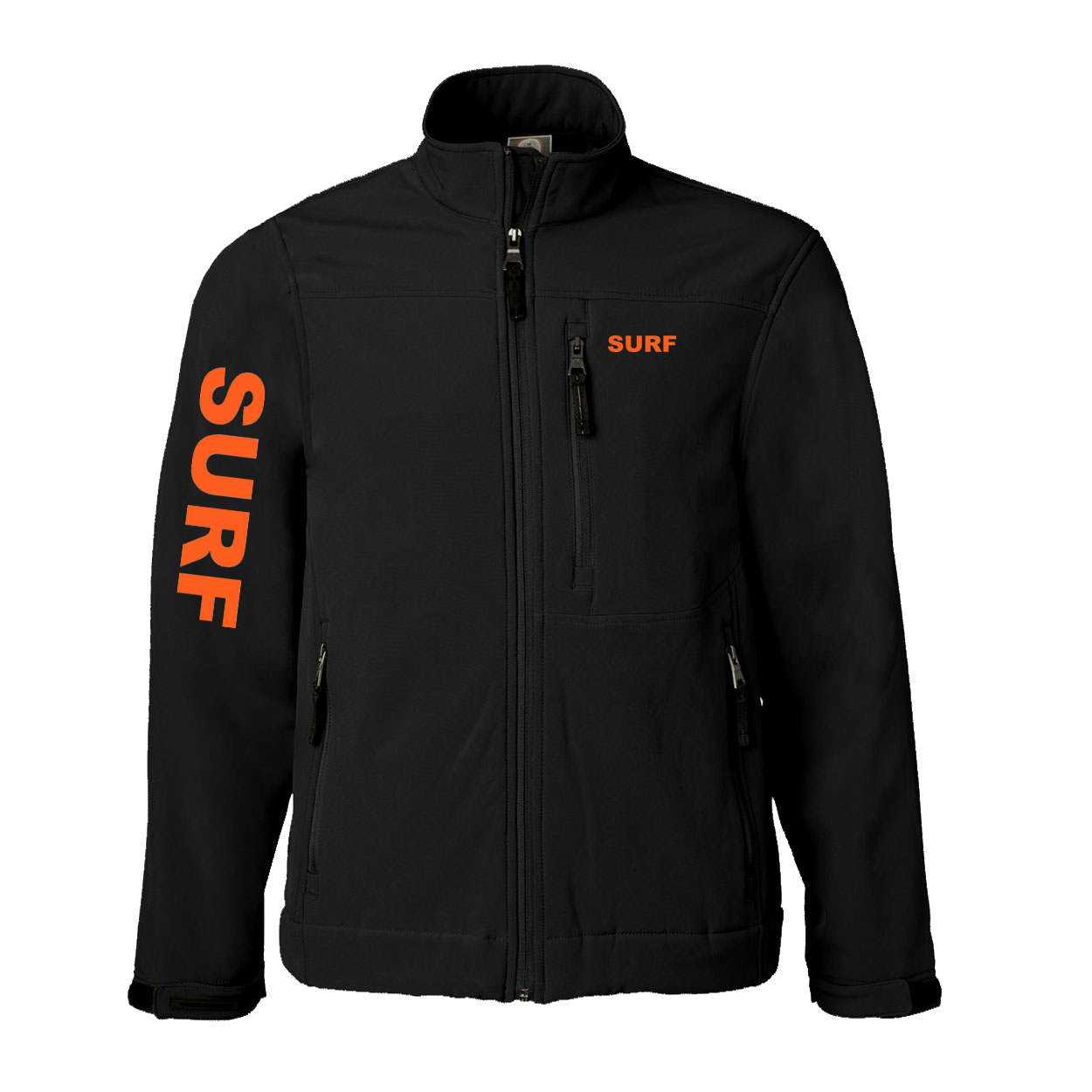 Surf Brand Logo Classic Soft Shell Weatherproof Jacket (Orange Logo)