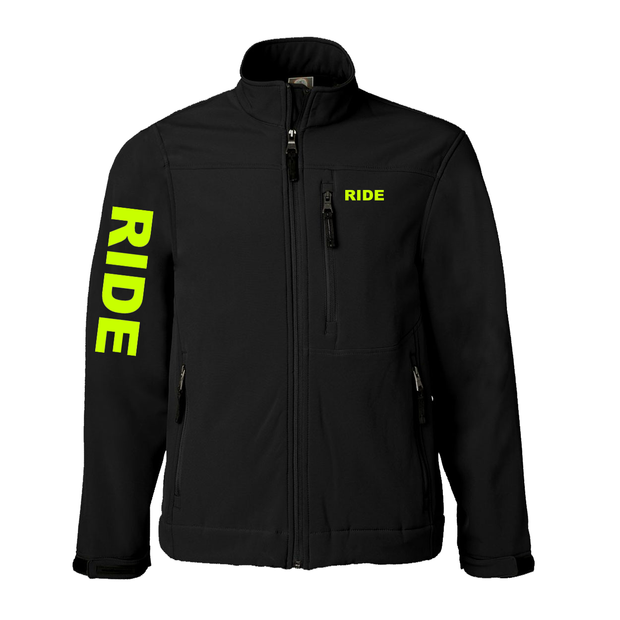 Ride Brand Logo Classic Soft Shell Weatherproof Jacket (Hi-Vis Logo)