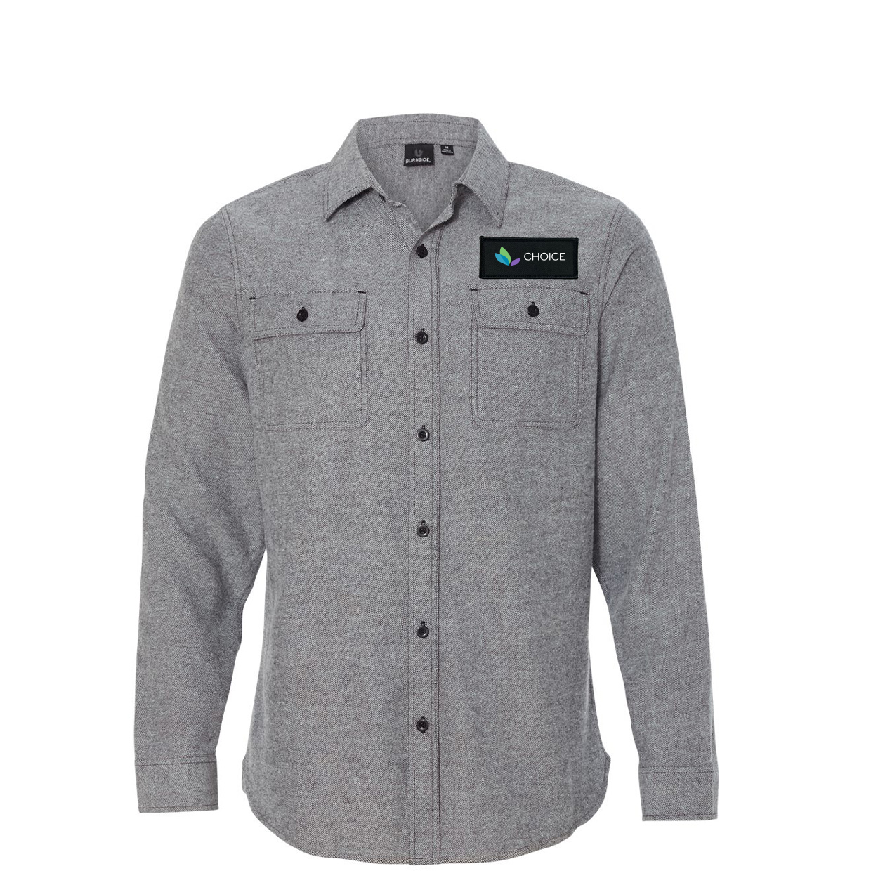 Choice Inc Classic Unisex Long Sleeve Woven Patch Extra Soft Solid Flannel Heather Gray