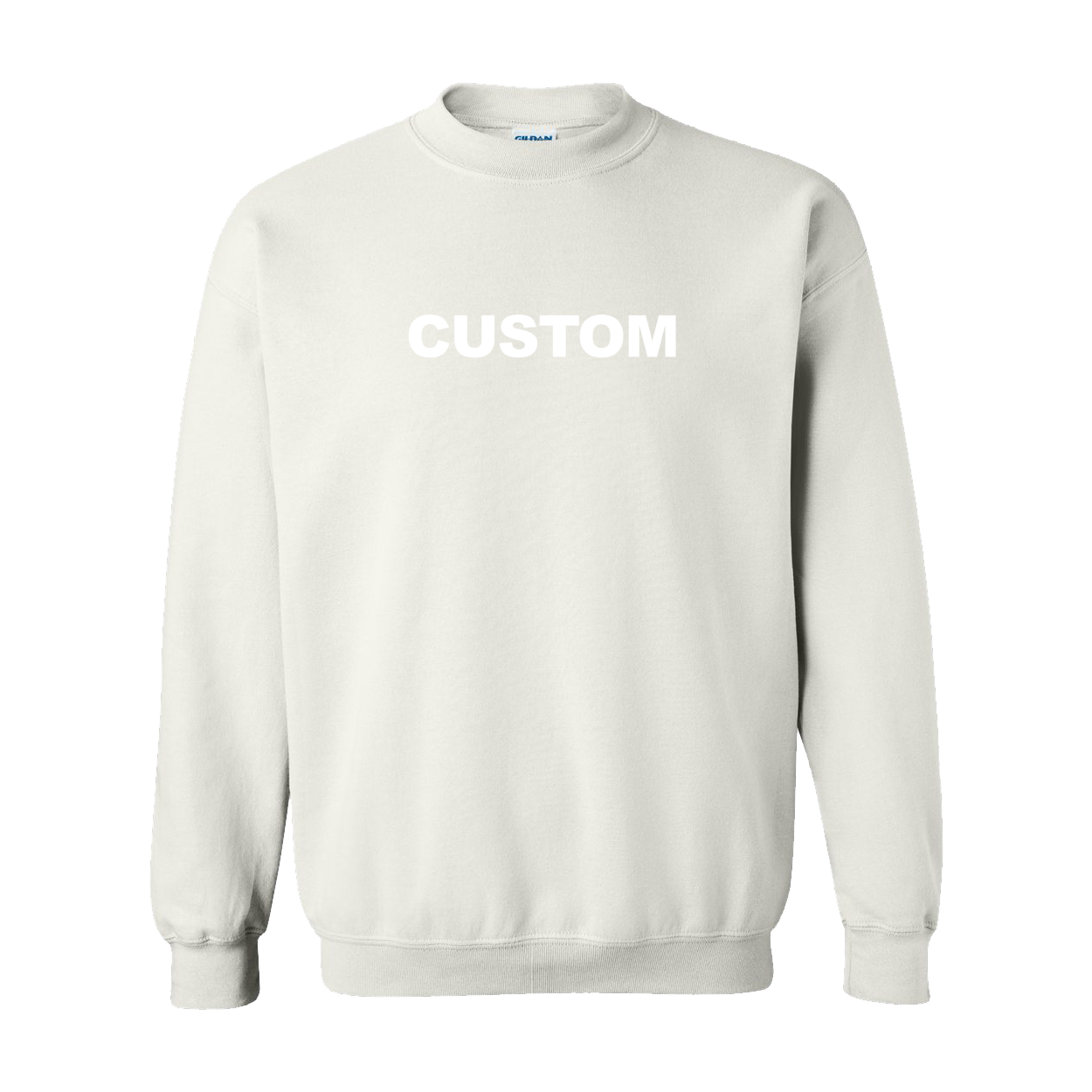 Custom Life Brand Logo Classic Crewneck Sweatshirt White