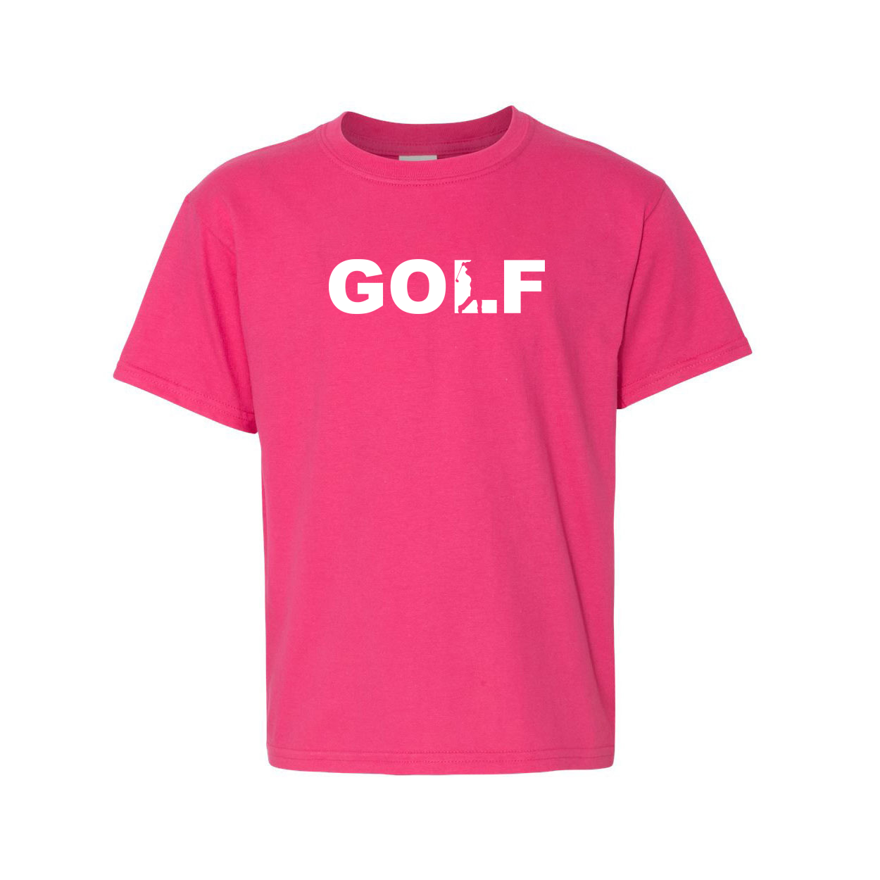 Golf Swing Logo Classic Youth T-Shirt Pink