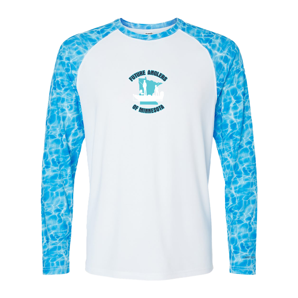 Future Anglers of Minnesota Classic Performance Colorblocked Long Sleeve Shirt UPF 50+ Blue Water