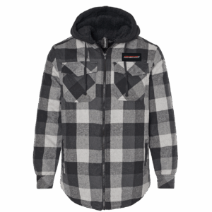 Straightline Performance Night Out Rectangle Woven Patch Flannel Full Zip Jacket Black/Gray