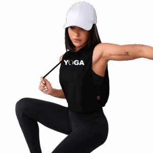 Yoga Arizona™ Night Out Womens Hooded Sleeveless Crop Tank