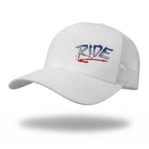 Rad Ride Clothing Night Out Embroidered Snapback Trucker Hat White USA