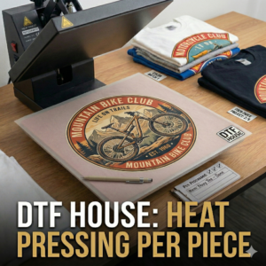 DTF House Apparel Heat Transfers: Heat Pressing Per Piece